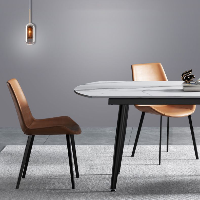 Set di tavoli da pranzo moderna 1/4/5/6 pezzi con mobili da cucina a base di metallo