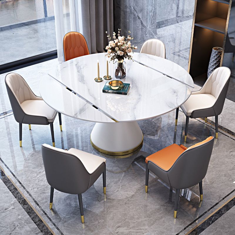 Sintered Stone Top Room Table Pedestal Dining Table for Kitchen Clearhalo 'Dining Tables & Seating' 'Dining Tables' 'dining_table' 'furn' 'furn_dining_table' 'Furniture' 'Kitchen & Dining Furniture' 1200x1200_34b601c0-c723-44e9-8246-6d4f94d8097b