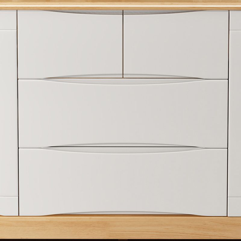 Coffre moderne de 16,53 "de large avec 1/2 portes coffre brun en caoutchouc avec 4 tiroirs