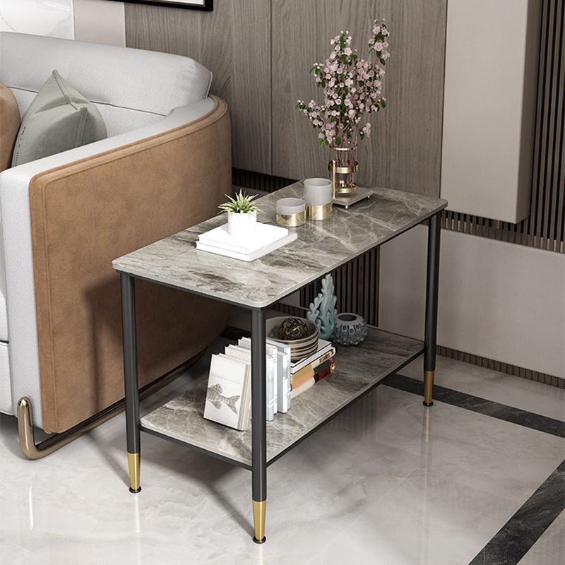 21,65 "Table de bout à 4 jambes de haut Table d'appoint rectangulaire moderne