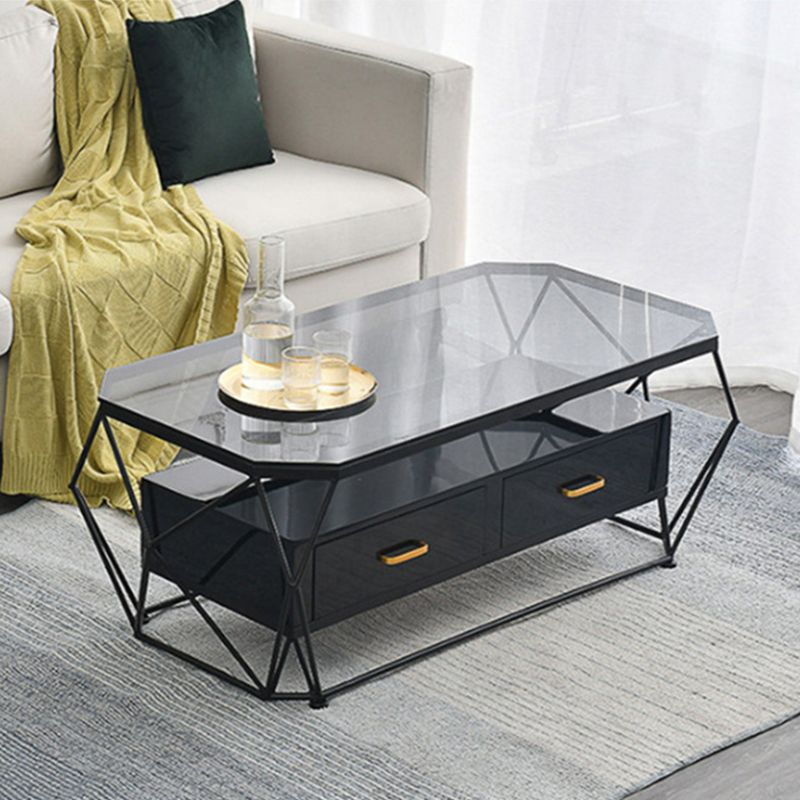 Frame Base Rectangular Glam Style Slate Table Plate Metal Iron Bottom Frame Coffee Table Clearhalo 'Coffee & Accent Tables' 'Coffee Tables' 'coffee_tables' 'furn' 'furn_coffee_tables' 'Furniture' 'Living Room Furniture' 1200x1200_34b9fe6a-54e6-4557-8403-c364253e7146