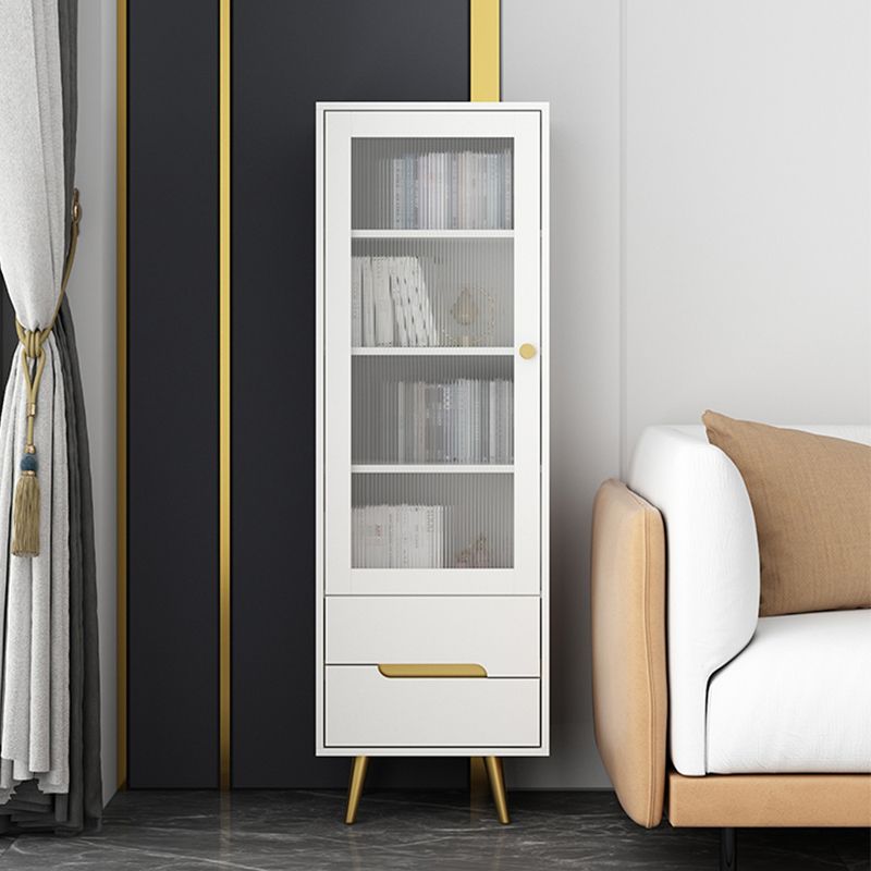 Modern Wooden Accent Cabinet with 2 Drawers and Glass Door Cabinet Clearhalo 'Cabinets & Chests' 'cabinets_chests' 'furn' 'furn_cabinets_chests' 'Furniture' 'Living Room Furniture' 1200x1200_34ba5675-7356-495b-9d67-84c22bf33d27