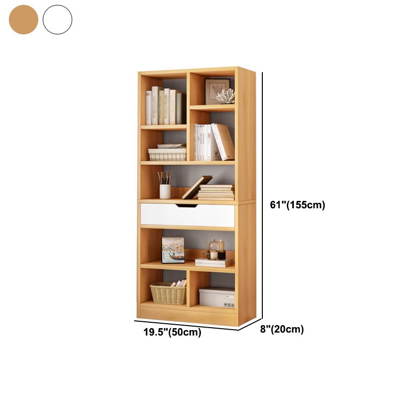 Vertical Manufactured Wood Scandinavian Etagere Bookshelf with Drawer Clearhalo 'Bookcases' 'furn' 'furn_bookcases' 'Furniture' 'furniture_bookcases' 'kitchen' 'kitchen_bookcases' 'Living Room Furniture' 'Office Furniture' 1200x1200_34bab7a6-11f8-4010-9f3d-88a2947fb4c1