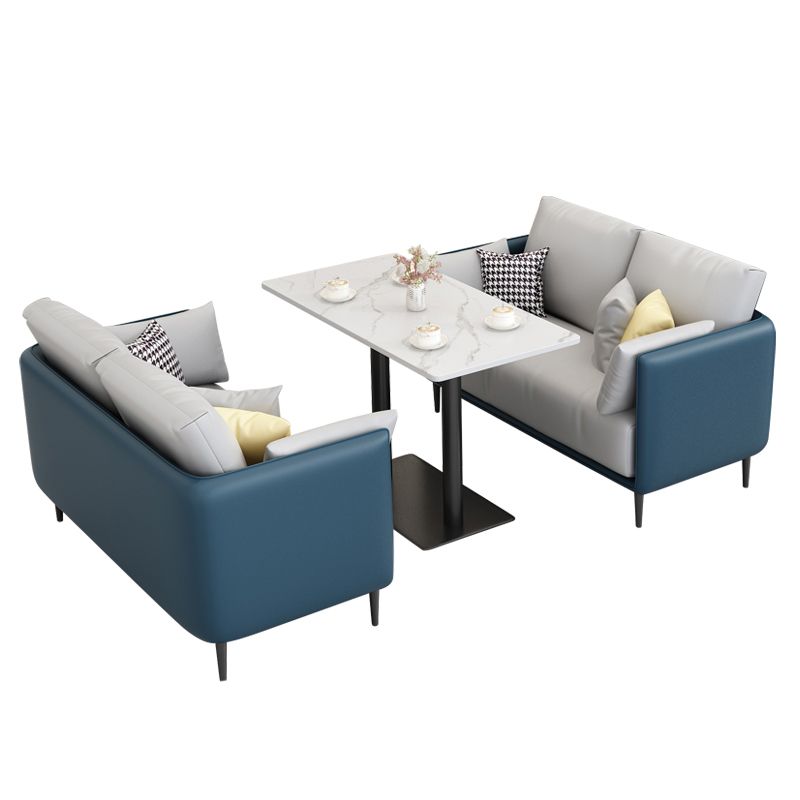 27.55" W Genuine Leather Modern Square Arm Sofa for Restaurant Clearhalo 'furn' 'furn_sofas' 'Furniture' 'furniture_sofas' 'kitchen' 'kitchen_sofas' 'Living Room Furniture' 'Sofa' 'sofas' 1200x1200_34bb18c8-81a1-40a8-a056-31ce2087e282