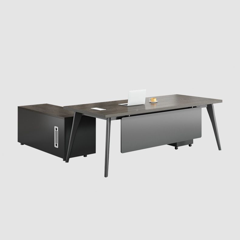 Contemporary Office Desk Black Cable Management Writing Desk Clearhalo 'furn' 'furn_office_desk' 'Furniture' 'Office Desks' 'Office Furniture' 'office_desk' 1200x1200_34bd1ec9-9776-411d-b25a-f6e9af28475b