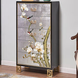 Compañero de madera sólida de cofre de almacenamiento tradicional con 5 cajones, 15.6 pulgadas de ancho