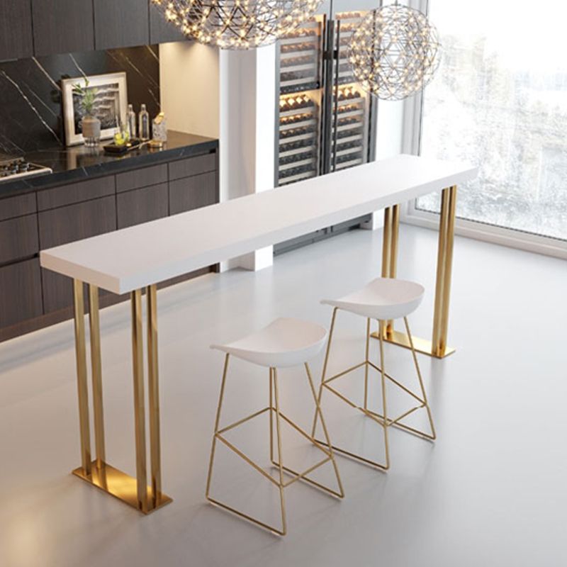 Wood Top Bar Table Traditional Luxury Rectangle Bar Table with Sled Base Clearhalo 'Bar Furniture' 'Bar Tables' 'bar_tables' 'furn' 'furn_bar_tables' 'Furniture' 'furniture_bar_tables' 'Kitchen & Dining Furniture' 1200x1200_34bdb220-2592-4510-9b57-bc712c3c0694