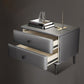 19'' Tall Modern Bed Nightstand 2-Drawer Faux Leather Night Table with Legs
