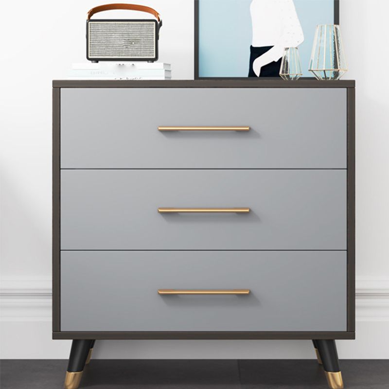 Coffre d'accent moderne de 15,75 pouces de large avec des tiroirs fermés doux en gris