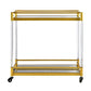 Modern Style Metal Prep Table 29.53"H Rolling Glass Prep Table for Home Use
