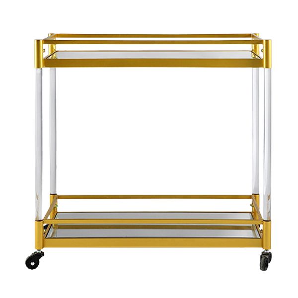 Modern Style Metal Prep Table 29.53"H Rolling Glass Prep Table for Home Use