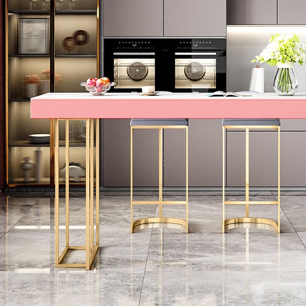 Stone Top Bar Dining Table Traditional Luxury Rectangle Bar Table with Sled Base Clearhalo 'Bar Furniture' 'Bar Tables' 'bar_tables' 'furn' 'furn_bar_tables' 'Furniture' 'furniture_bar_tables' 'Kitchen & Dining Furniture' 1200x1200_34bf4c74-a103-4f19-ba26-30347e6aeae7