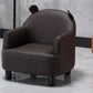 20.08"L x 20.47"W x 21.26"H Faux Leather Barrel Chair,Modern Sloped Arms Chair