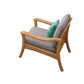 Pillow Back Wood Settee No Distressing Stationary Sofa for Living Room