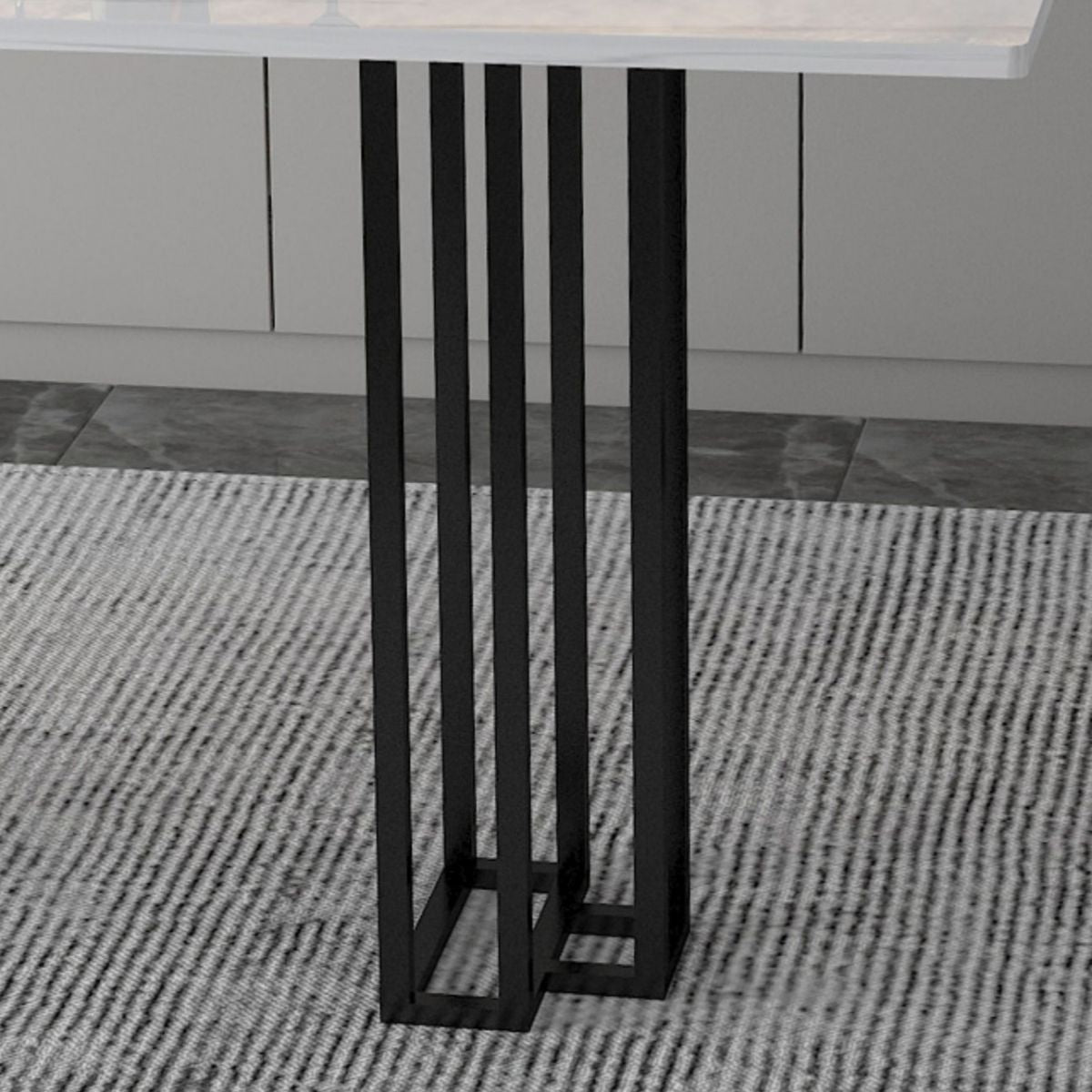 White Stone Top Bar Table Traditional Luxury Bar Dining Table with Sled Base Clearhalo 'Bar Furniture' 'Bar Tables' 'bar_tables' 'furn' 'furn_bar_tables' 'Furniture' 'Kitchen & Dining Furniture' 1200x1200_34c1cd29-2481-46b1-b1e3-840c7ef94424