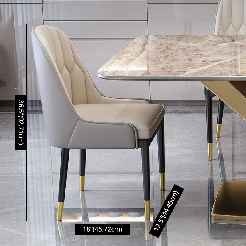 Minimalist Style Sintered Stone Dining Room Set with Fixed Table and Gold Trestle Base for Home Use Clearhalo 'Dining Room Sets' 'Dining Tables & Seating' 'dining_room_set' 'furn' 'furn_dining_room_set' 'Furniture' 'furniture_dining_room_set' 'Kitchen & Dining Furniture' 'kitchen&dining_furn' 'kitchen' 1200x1200_34c1d2ad-0d92-4fee-9e3a-a192dd25eab8