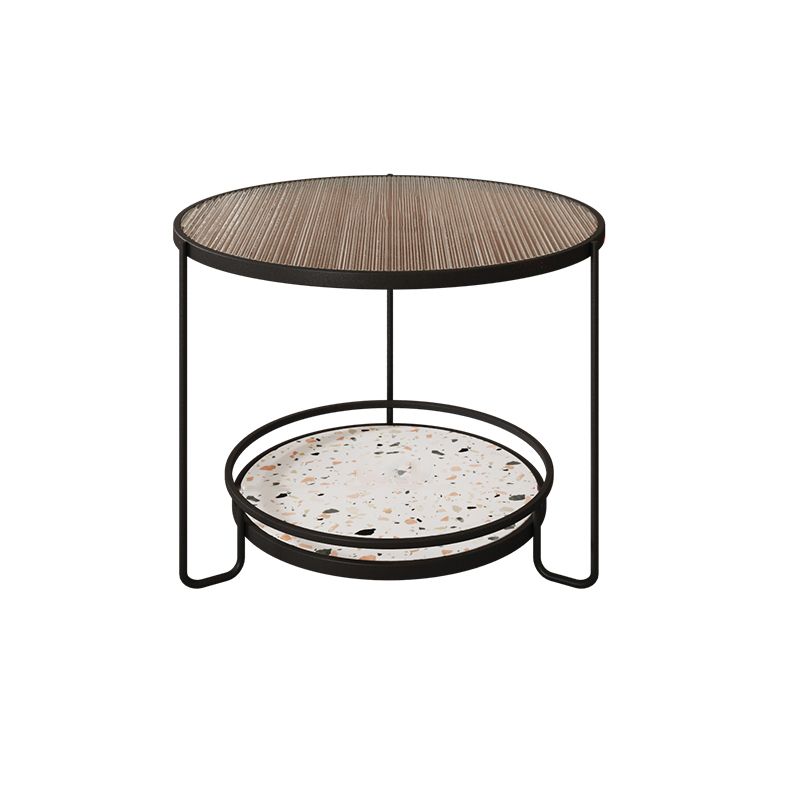 Round Minimalist Coffee Table Glass Top Steel Coffee Table for Living Room Clearhalo 'Coffee & Accent Tables' 'Coffee Tables' 'coffee_tables' 'furn' 'furn_coffee_tables' 'Furniture' 'Living Room Furniture' 1200x1200_34c4aa61-600d-4198-9e6c-9c007bfa8f4d
