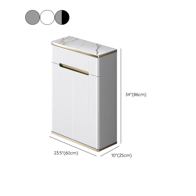 White Stone Top Sideboard Engineered Wood Side Board for Kitchen Use Clearhalo 'buffet_sideboard' 'Buffets & Sideboards' 'furn' 'furn_buffet_sideboard' 'Furniture' 'Kitchen & Dining Furniture' 1200x1200_34c9cc42-0361-4601-95e1-3a6e8d02b03c