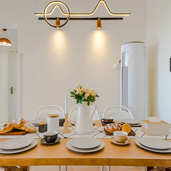 Modern Pine Wood Dining Table Rectangular Trestle Dining Table for Home Use