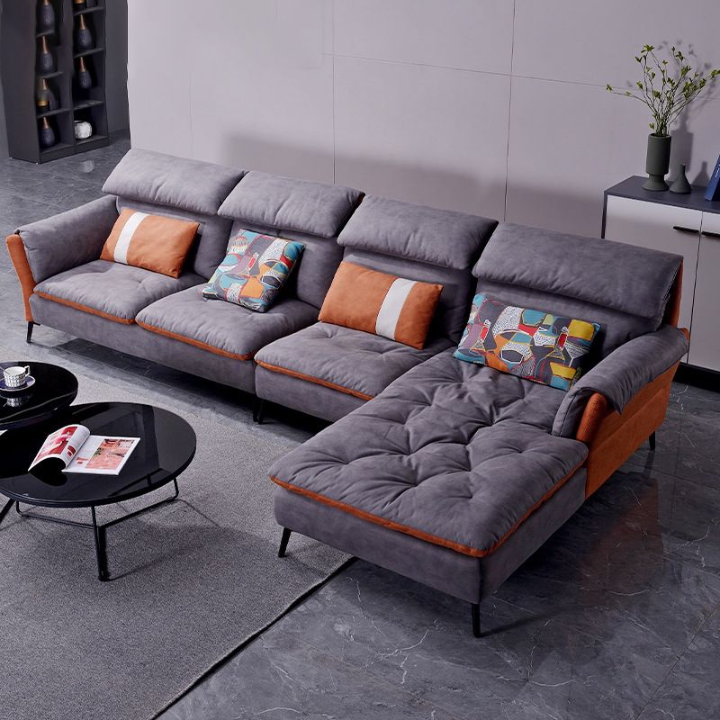 Divano sezionale in pelle finta con canale di divano a 4 posti a 4 posti svasati