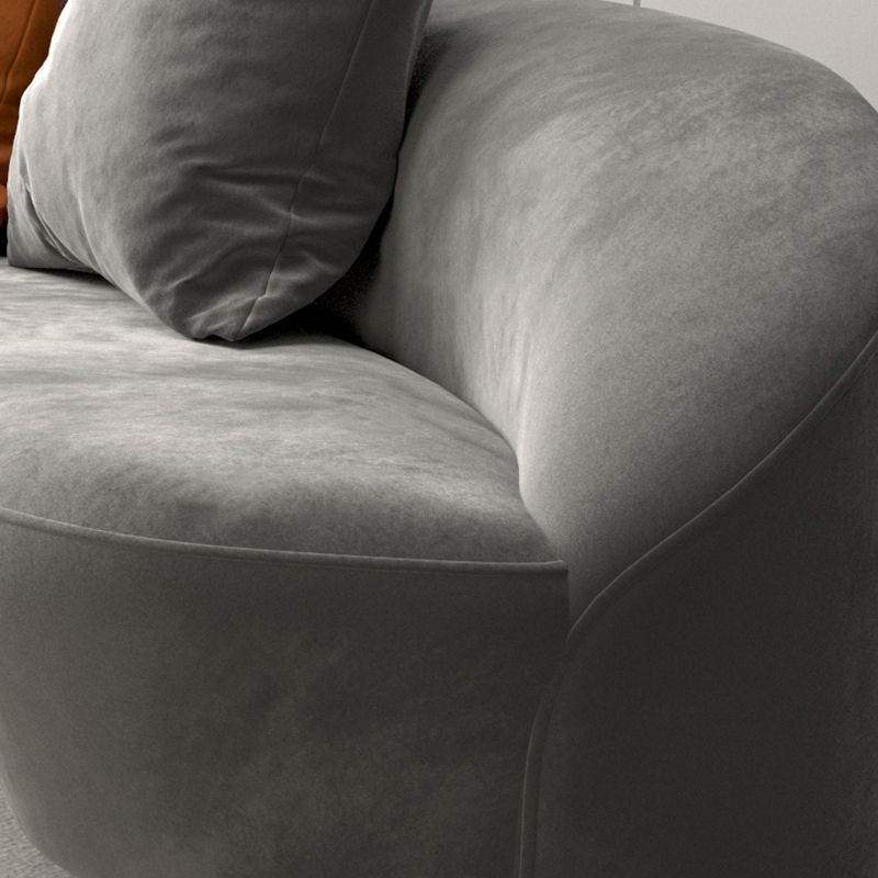 リビングルーム用の腕と黄金の底を備えたモダンな湾曲したソファ