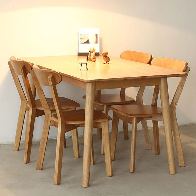 Simplicity Solid Wood Dining Table Rectangle Shape Dining Table with 4 Legs Base Clearhalo ' dining_table' 'Dining Tables & Seating' 'Dining Tables' 'furn' 'furn_dining_table' 'Furniture' 'furniture_dining_table' 'Kitchen & Dining Furniture' 'kitchen&dining_furn' 'kitchen' 'kitchen_dining_table' 1200x1200_34cc127f-158c-4d16-9483-d5e692950466