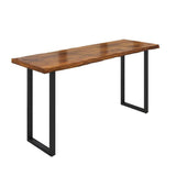 Industrial 1/2/5/6 Pieces Solid Wood Bar Table Set Rectangular Counter Set for Home Use
