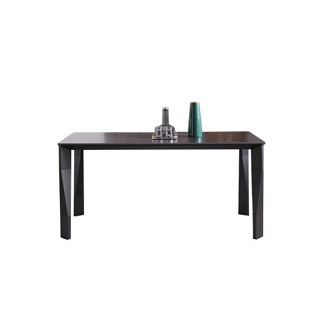 Industrial Dining Table Rectangle Stone Dinette Table in Black Clearhalo 'Dining Tables & Seating' 'Dining Tables' 'dining_table' 'furn' 'furn_dining_table' 'Furniture' 'Kitchen & Dining Furniture' 1200x1200_34cd305b-4571-42ca-84e7-4ec71768ac05