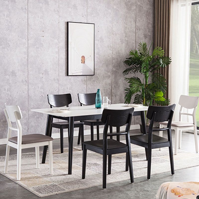 Wood Kitchen Dining Side Chair Ladder Back Side Chair in Black Clearhalo 'Dining Chairs' 'Dining Tables & Seating' 'dining_chair' 'furn' 'furn_dining_chair' 'Furniture' 'Kitchen & Dining Furniture' 1200x1200_34cd4ebb-8508-47a1-a67d-9b70124cb820