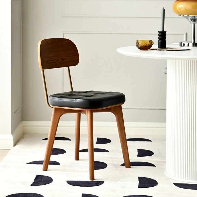 Contemporary Upholstered Armless Chair Indoor Faux Leather Dining Chair