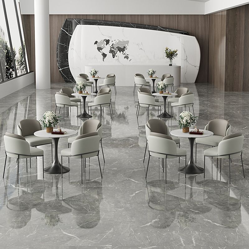 Round Dining Set with Padded Chairs 1/2/4/5 Pieces Stone Top Dinette Set for Kitchen