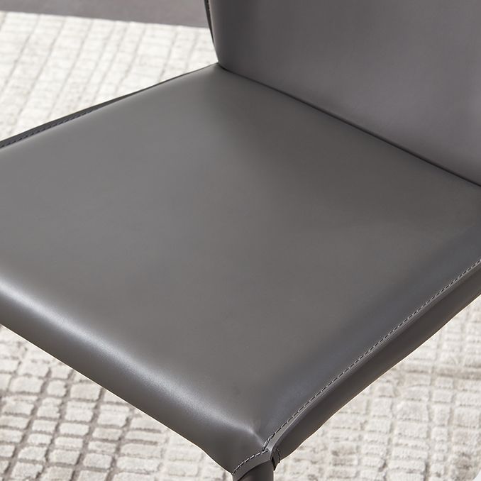 Contemporary Armless Solid Back Chair for Home Leather Dining Side Chair Clearhalo 'Dining Chairs' 'Dining Tables & Seating' 'dining_chair' 'furn' 'furn_dining_chair' 'Furniture' 'furniture_dining_chair' 'Kitchen & Dining Furniture' 1200x1200_34d36f0d-e2bc-49a1-a530-19daf88289f8