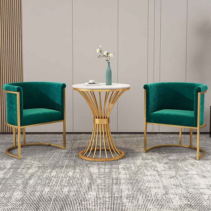 Sedie laterali rivestite di lusso in stile scandinavo Solido posteriore a braccio