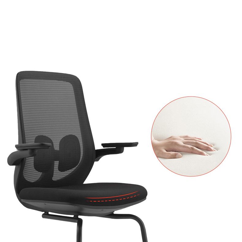 Modern No Wheels Desk Chair Microfiber Black High Back Chair Clearhalo 'furn' 'furn_office_chair' 'Furniture' 'Office Chairs' 'Office Furniture' 'office_chair' 1200x1200_34d4bf12-5468-4e11-915c-0aff407e03c2