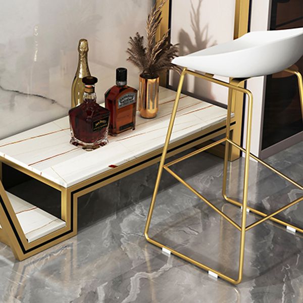 Glam Acrylic Bar Stools Low Back Dining Stools with Metal Base