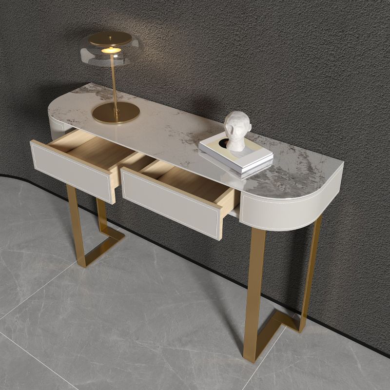 Glam Console Table Stone Console Accent Table for Hall , 16 inch Wide
