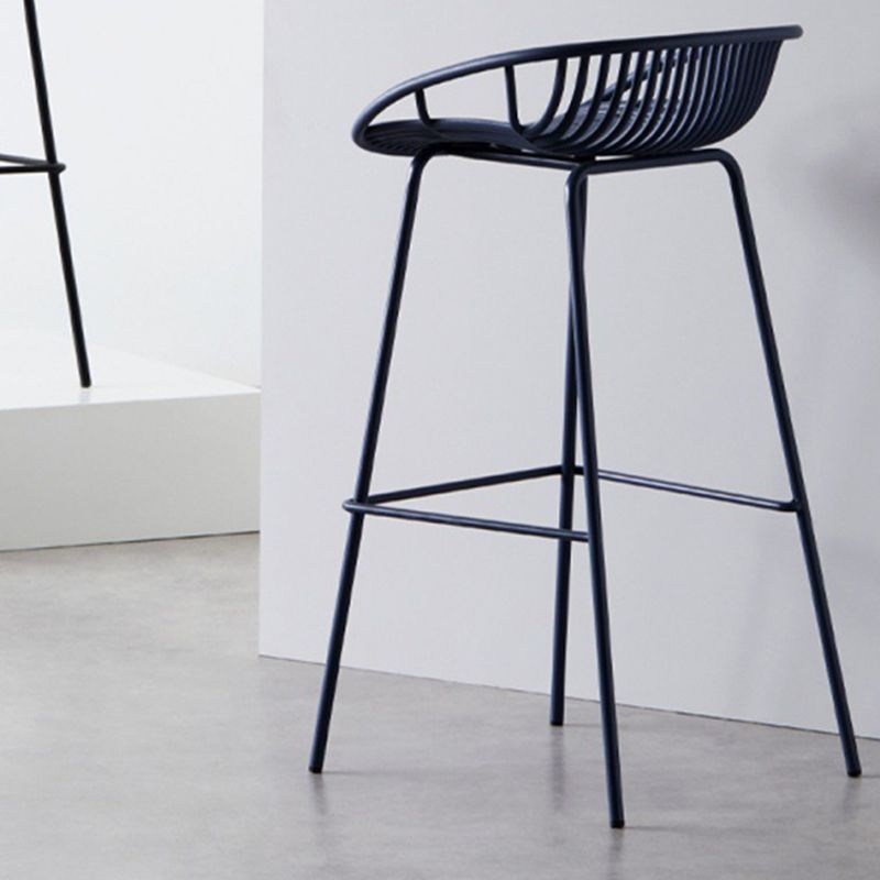 Contemporary Metal Bar Stool Bucket Counter Bar Stool with Metal Legs Clearhalo 'Bar Furniture' 'Bar Stools' 'bar_stools' 'furn' 'furn_bar_stools' 'Furniture' 'furniture_bar_stools' 'Kitchen & Dining Furniture' 1200x1200_34d59502-1cd8-41a0-aa15-53681c2b3cad
