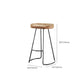 Contemporary Style Counter Stool Solid Wood Saddle Seat Bar Stool with Metal Base Clearhalo 'Bar Furniture' 'Bar Stools' 'bar_stools' 'furn' 'furn_bar_stools' 'Furniture' 'Kitchen & Dining Furniture' 1200x1200_34d5a30f-918c-4552-8f54-4266e04e3dcc