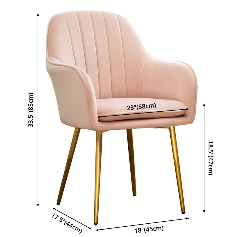 Glam Dining Room Chair 23'' Wide Solid Back Chair with 4 Metal Legs for Home Use Clearhalo ' kitchen&dining_furn' 'Dining Chairs' 'Dining Tables & Seating' 'dining_chair' 'furn' 'furn_dining_chair' 'Furniture' 'furniture_dining_chair' 'Kitchen & Dining Furniture' 'kitchen' 1200x1200_34d5a39d-a127-4b6a-b339-77b943fec842