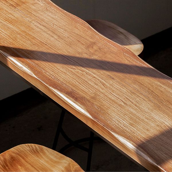 Brown Modern Style Table Solid Wood and Iron Indoor Bar Table Clearhalo 'Bar Furniture' 'Bar Tables' 'bar_tables' 'furn' 'furn_bar_tables' 'Furniture' 'furniture_bar_tables' 'Kitchen & Dining Furniture' 1200x1200_34d6166c-5edc-4b10-8141-4cf3122e7553