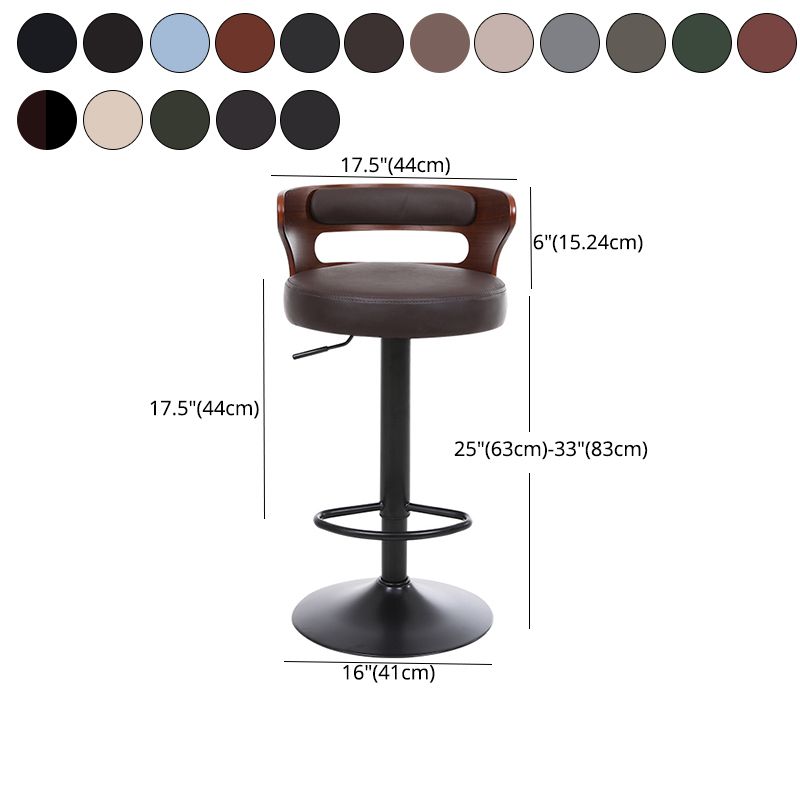 Contemporary Liftable Bar Stool Round Counter Bar Stool with Metal Legs Clearhalo 'Bar Furniture' 'Bar Stools' 'bar_stools' 'Furniture' 'furniture_bar_stools' 'Kitchen & Dining Furniture' 1200x1200_34df2704-4c54-4a68-aeac-c8ce8edb8ca2