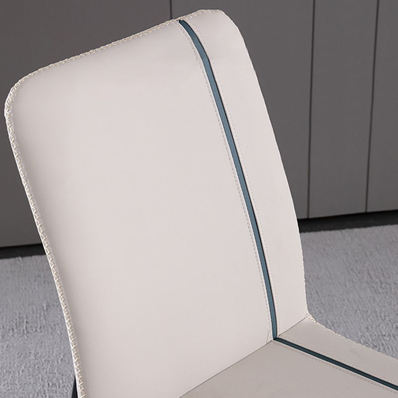 Industriële armloze zijstoelen faux lederen eetstoelen met metalen benen