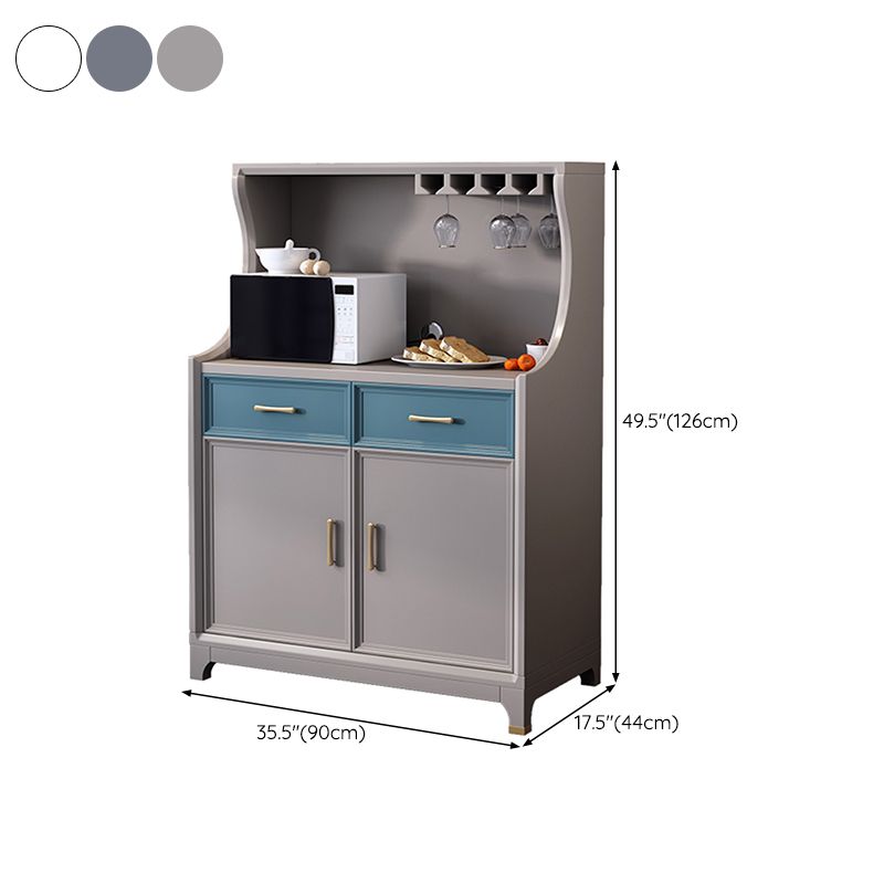 Moderne stijl buffettafel massief hout 49,6 "H zijbord met kasten en laden