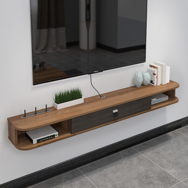 Meuble TV contemporain en bois, Console murale, avec rangement, pour le salon