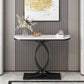 12 inch Wide Accent Table Glam style Stone Half Moon Console Table for Hall