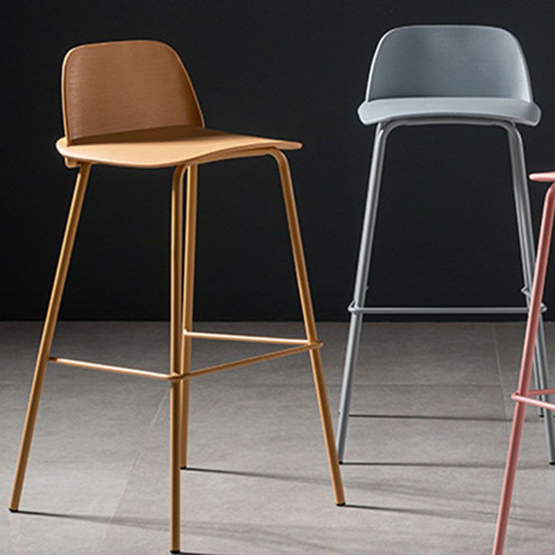 Contemporary Plastic Seats Macron Barstool Metal 4 Legs Bar Stool for Indoor Set of 2 Clearhalo 'Bar Furniture' 'Bar Stools' 'bar_stools' 'furn' 'furn_bar_stools' 'furniture_bar_stools' 'Kitchen & Dining Furniture' 'kitchen&dining_furn' 'kitchen' 'kitchen_furn' Furniture' 1200x1200_34e46e36-23dc-467d-b642-ff3aa62687d9