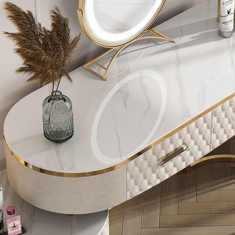 5 cassetti da 29,52 "set di vanità alta con sgabello