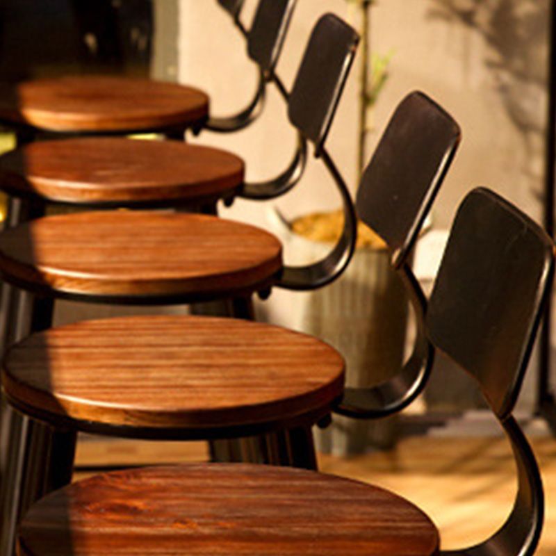 Contemporary Metal Bar Stool Wood Seat Bar Stool for Home Use Clearhalo 'Bar Furniture' 'Bar Stools' 'bar_stools' 'furn' 'furn_bar_stools' 'Furniture' 'Kitchen & Dining Furniture' 1200x1200_34e64f29-7106-4113-9935-15b072323bf9