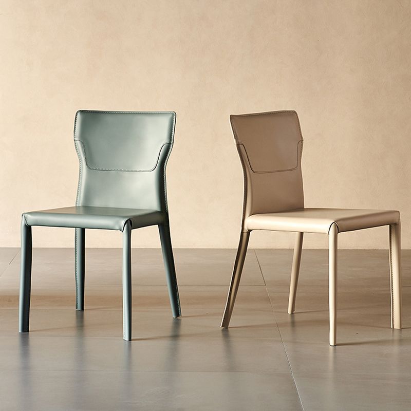 Sillas de estilo contemporáneo silla sin brazo para cocina con patas de metal