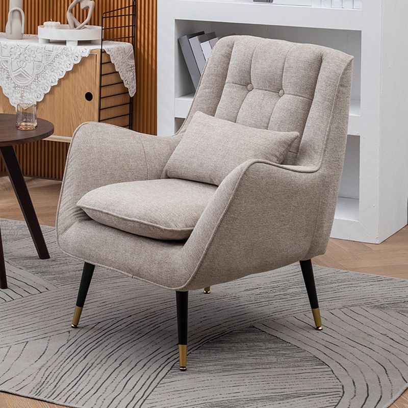 Contemporary 30.7" Wide Barrel Accent Chair with Basic Four Legs for Bedroom
